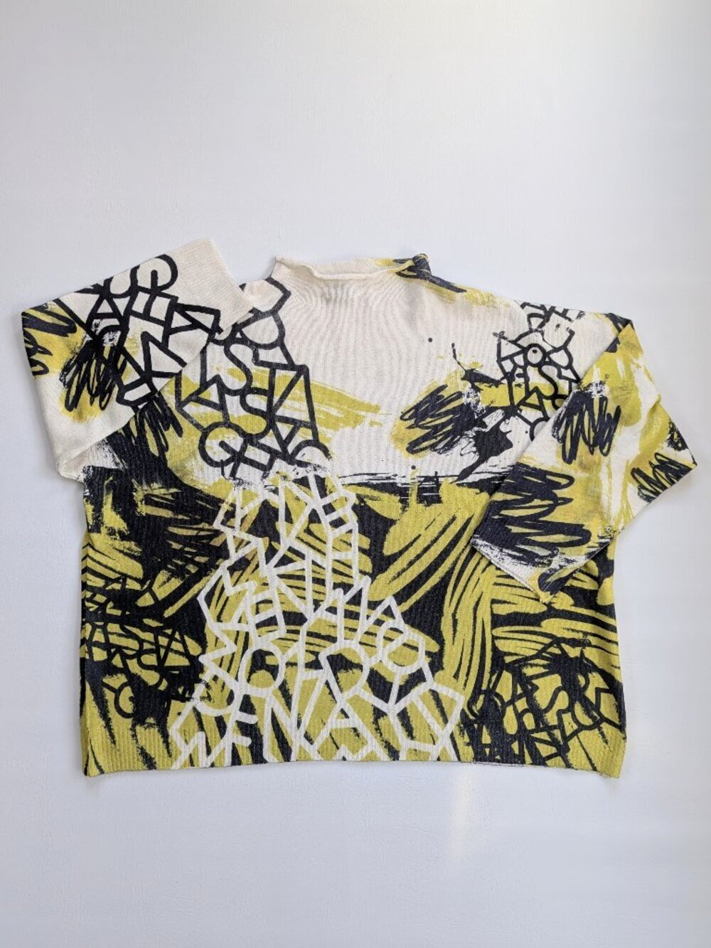 Inoah Shimmer Golden Abstract Sweater S/M Lagenlook - Picture 6 of 11